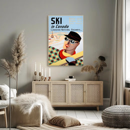 Vintage Canadian Skiing Travel Advertisement Poster PosterGoat