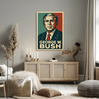 George W Bush Portrait Patriot Photography Realism Poster