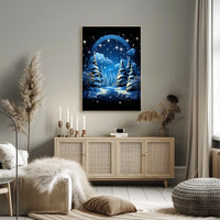 Winter Night Pathway: Enchanting Fantasy Art Poster