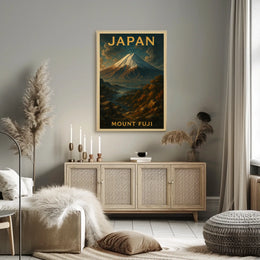 Mount Fuji Travel Adventure Vintage Poster
