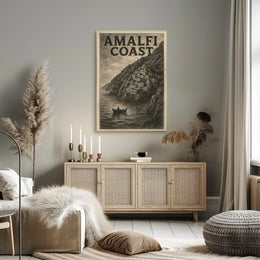 Amalfi Coast Poster Wall Art 18x24 Coastal Decor Gift