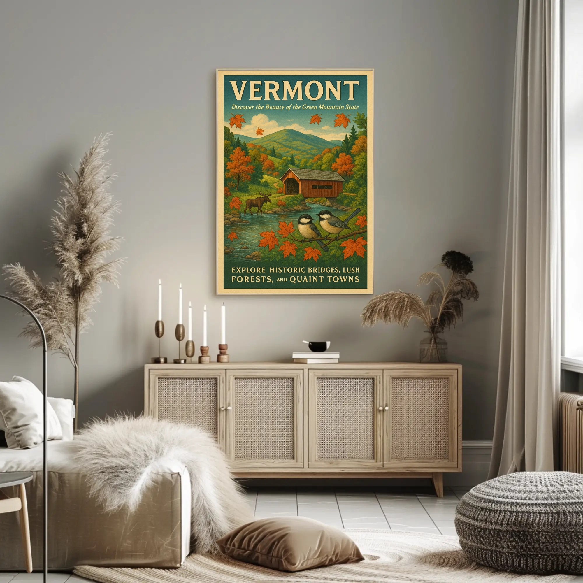 Vermont Charm Wall Art Poster Decor
