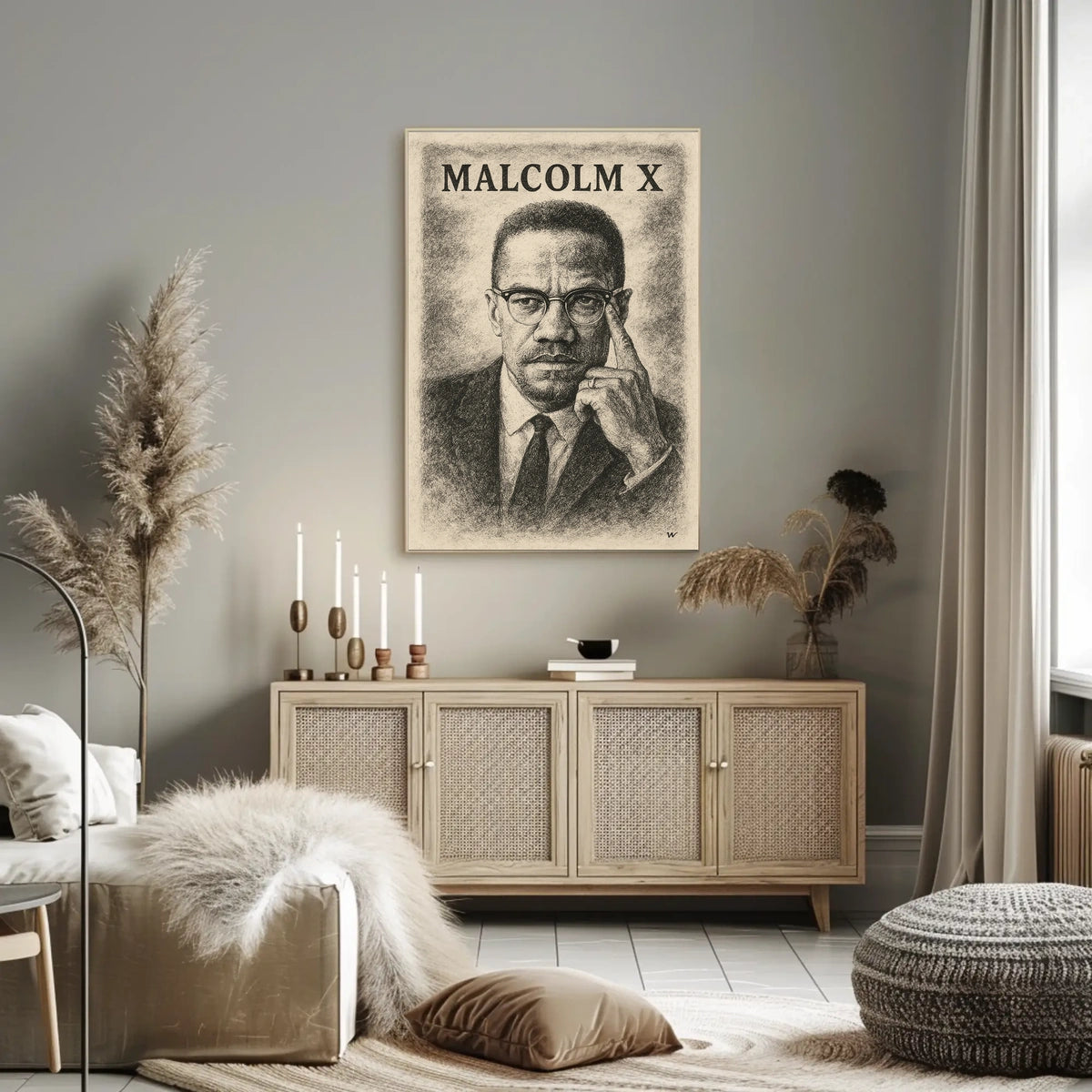 Malcolm X Portrait Poster