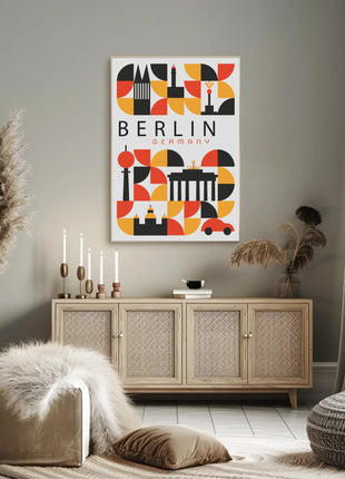 Berlin Landmarks Abstract Art Urban or Cityscape Poster