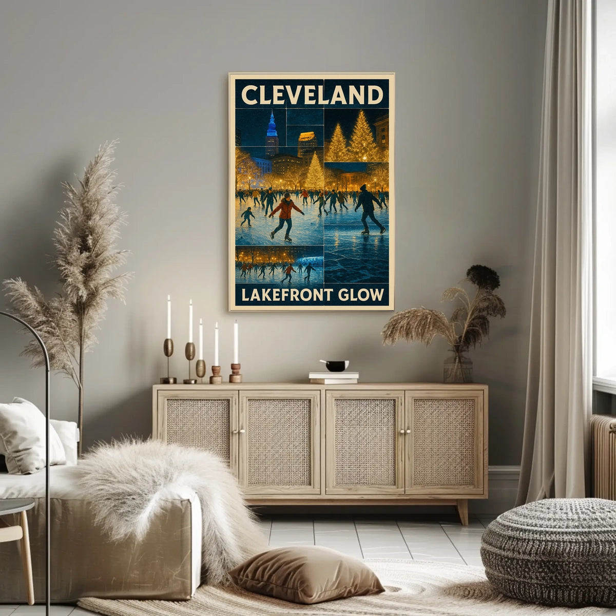 Cleveland Lakefront Glow Poster