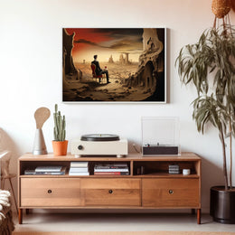 Surreal Dystopian Landscape with Red Chair Fantasy Poster