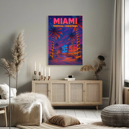 Miami Tropical Christmas Poster