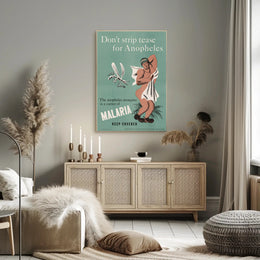 Malaria Prevention Humor: Vintage Educational Poster PosterGoat