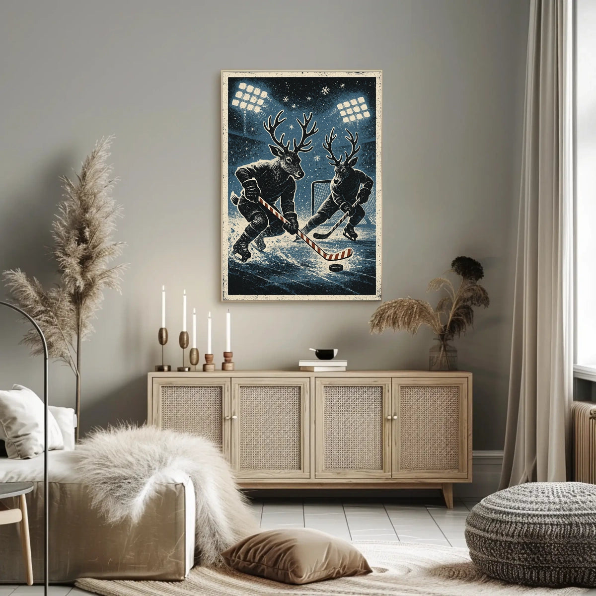 Deer on Ice Poster