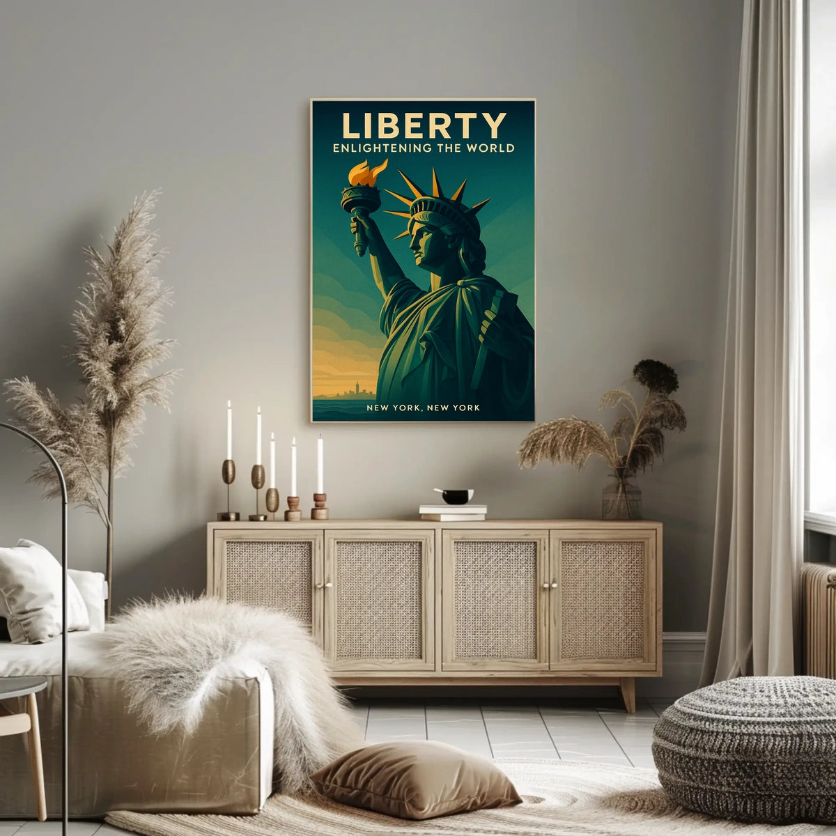 Statue of Liberty Sunrise Patriotic Poster