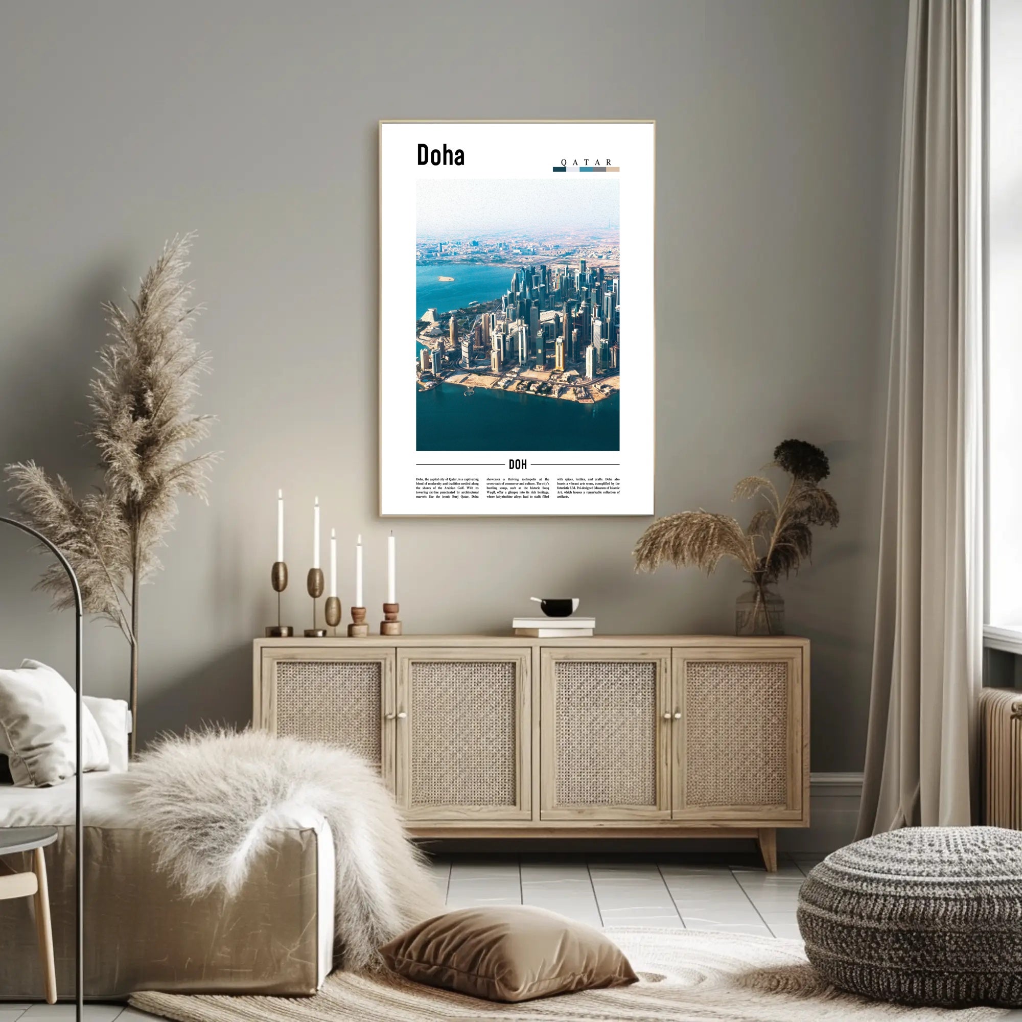 Doha Cityscape Vibrance: Modern Architecture and Culture Urban or Cityscape Poster PosterGoat