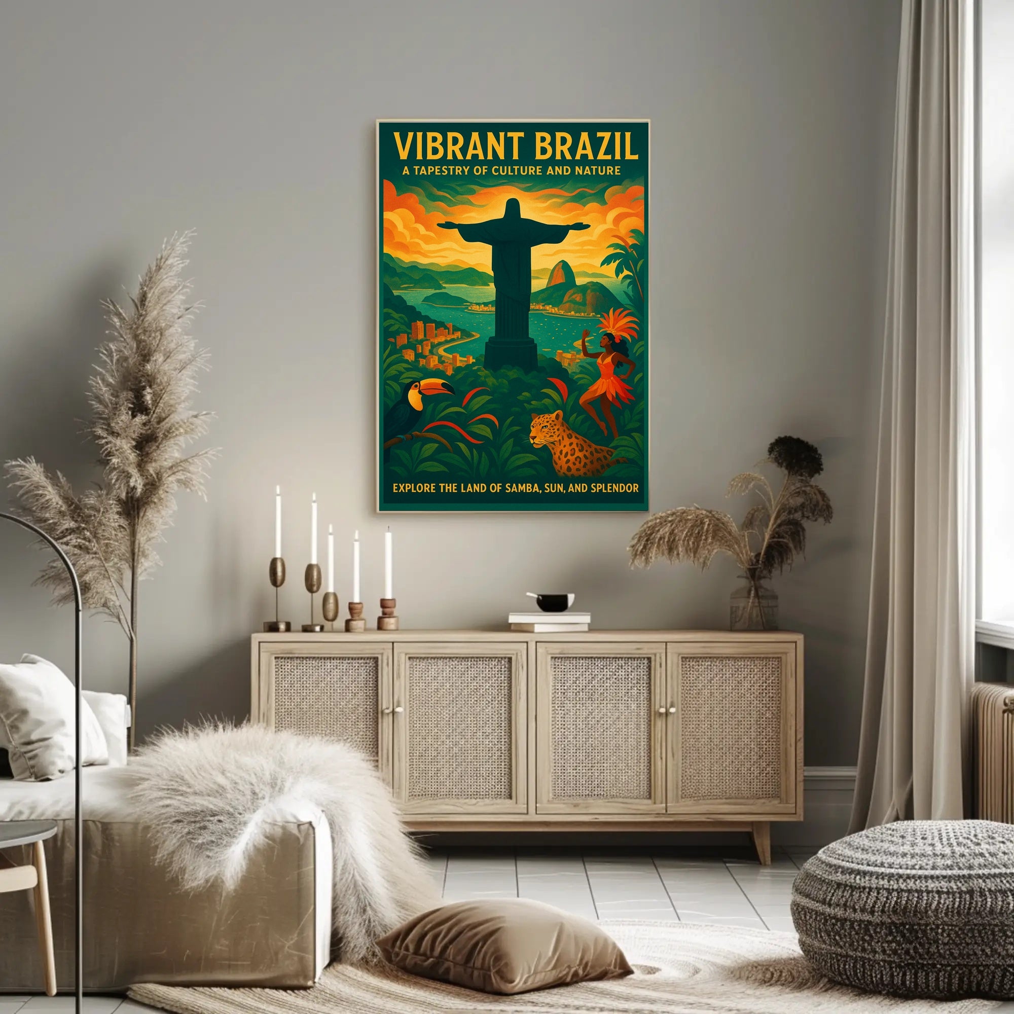 Vibrant Brazil A Tapestry of Culture and Nature Poster