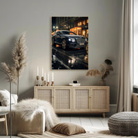 Sleek Elegance on a Rainy Night Poster PosterGoat