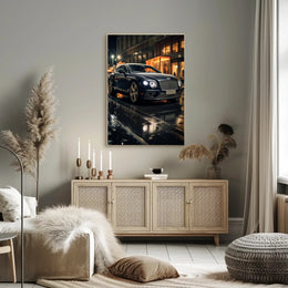 Sleek Elegance on a Rainy Night Poster PosterGoat