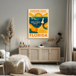 Florida's Vibrant Tribute: Retro Travel Poster