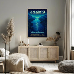 Lake George Tranquility Poster Vintage Travel Wall Art