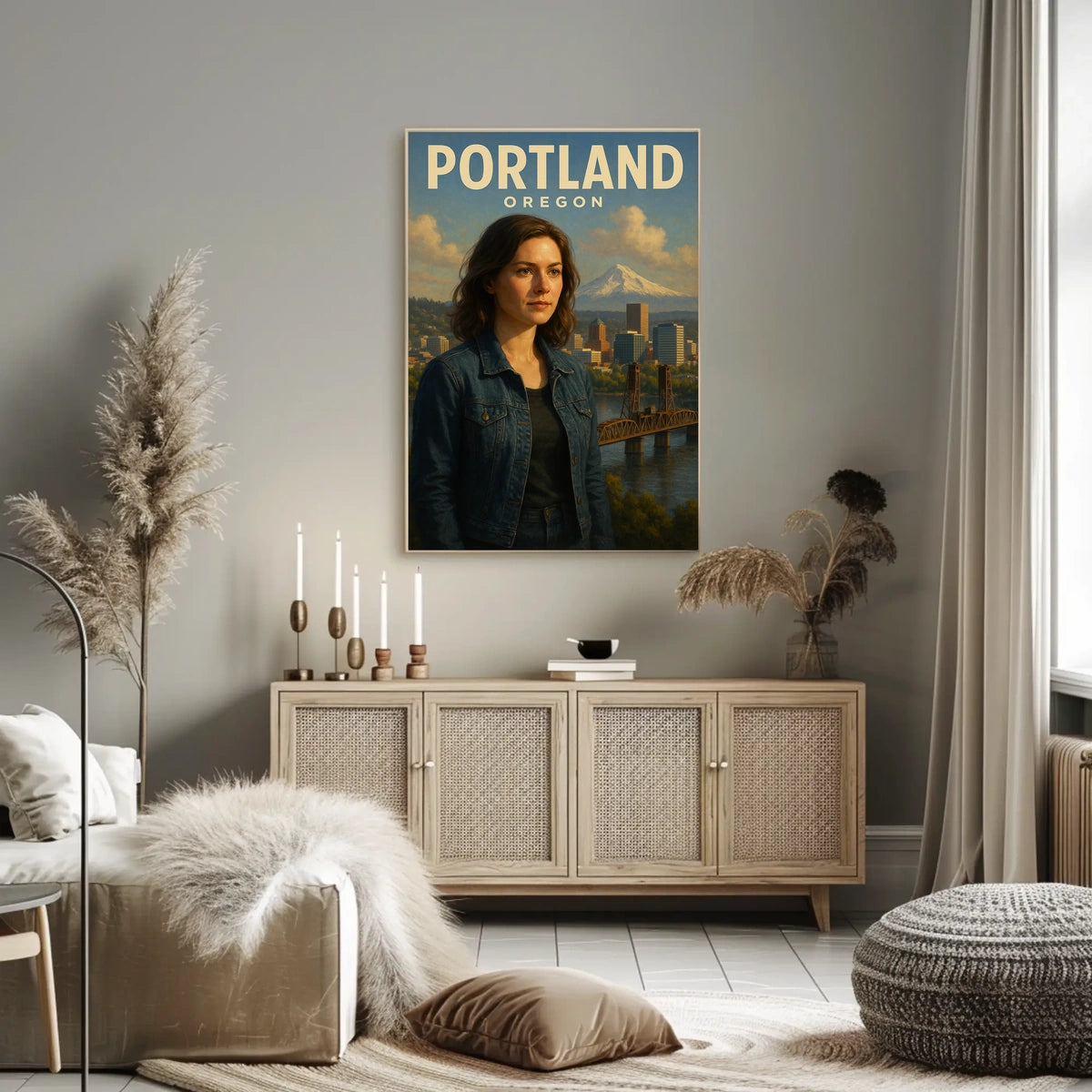 Portland, Oregon A Scenic Portrait Poster
