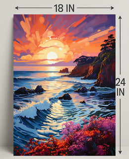 Vibrant Coastal Sunset Poster PosterGoat
