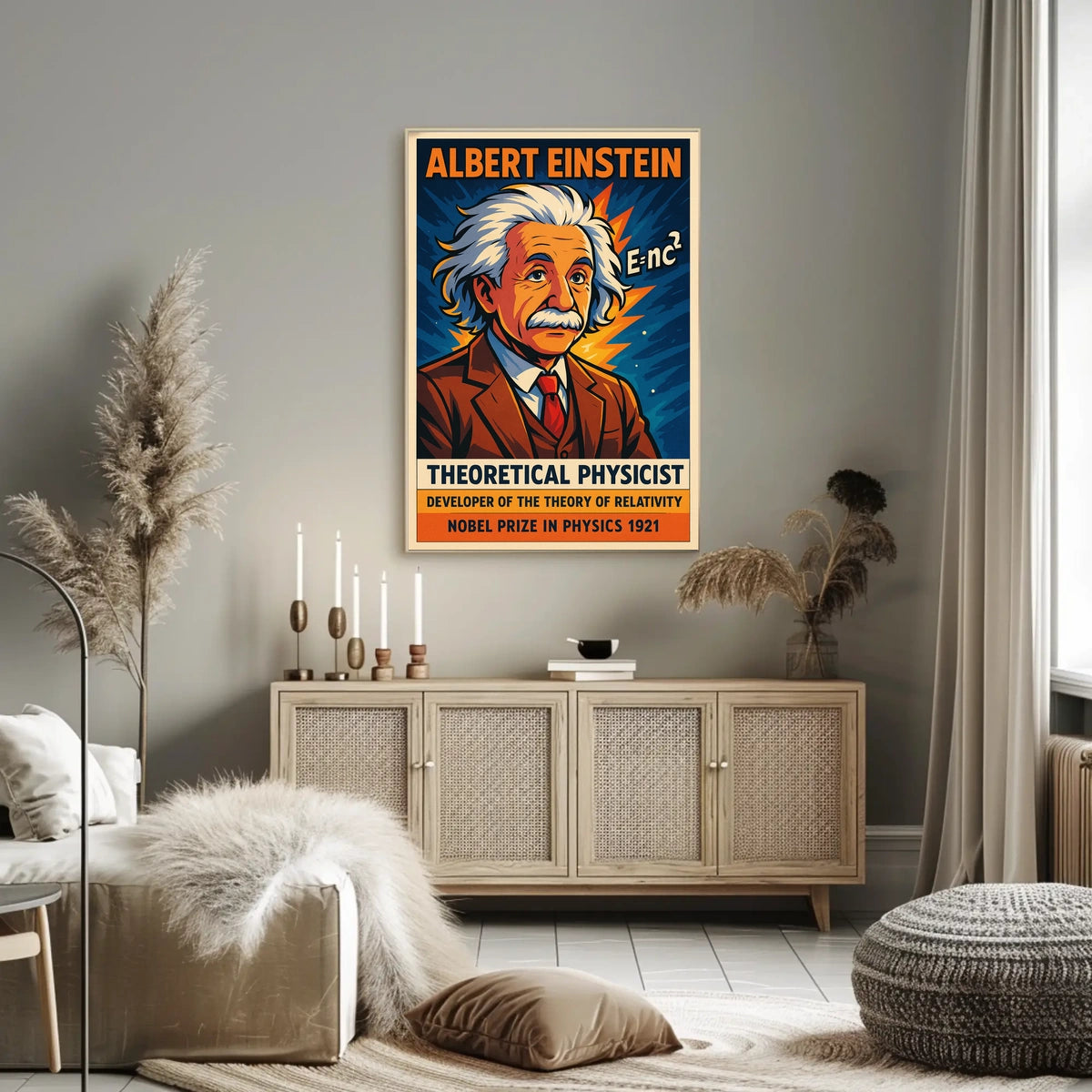 Albert Einstein Theoretical Physicist Educational Poster