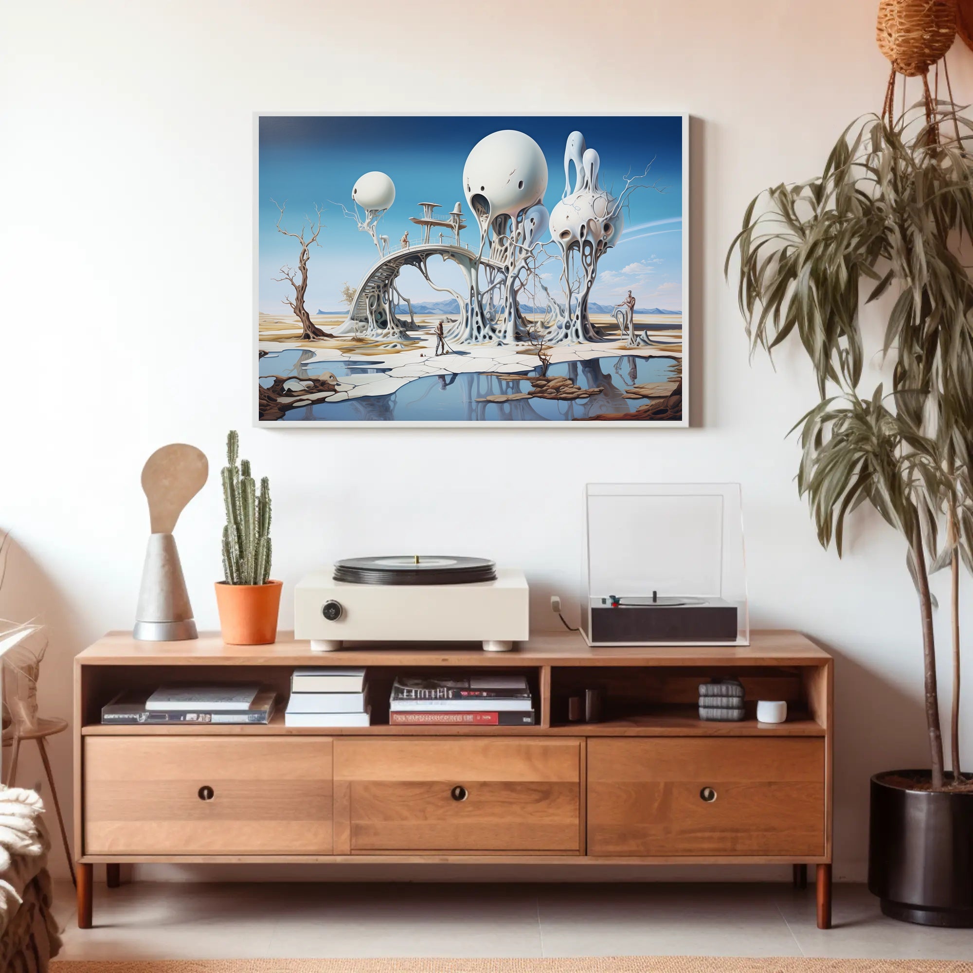 Surreal Structures on Stilts in Sci-Fi Poster