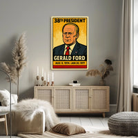 Gerald Ford 38th President of the United States Inked Comic Style Poster