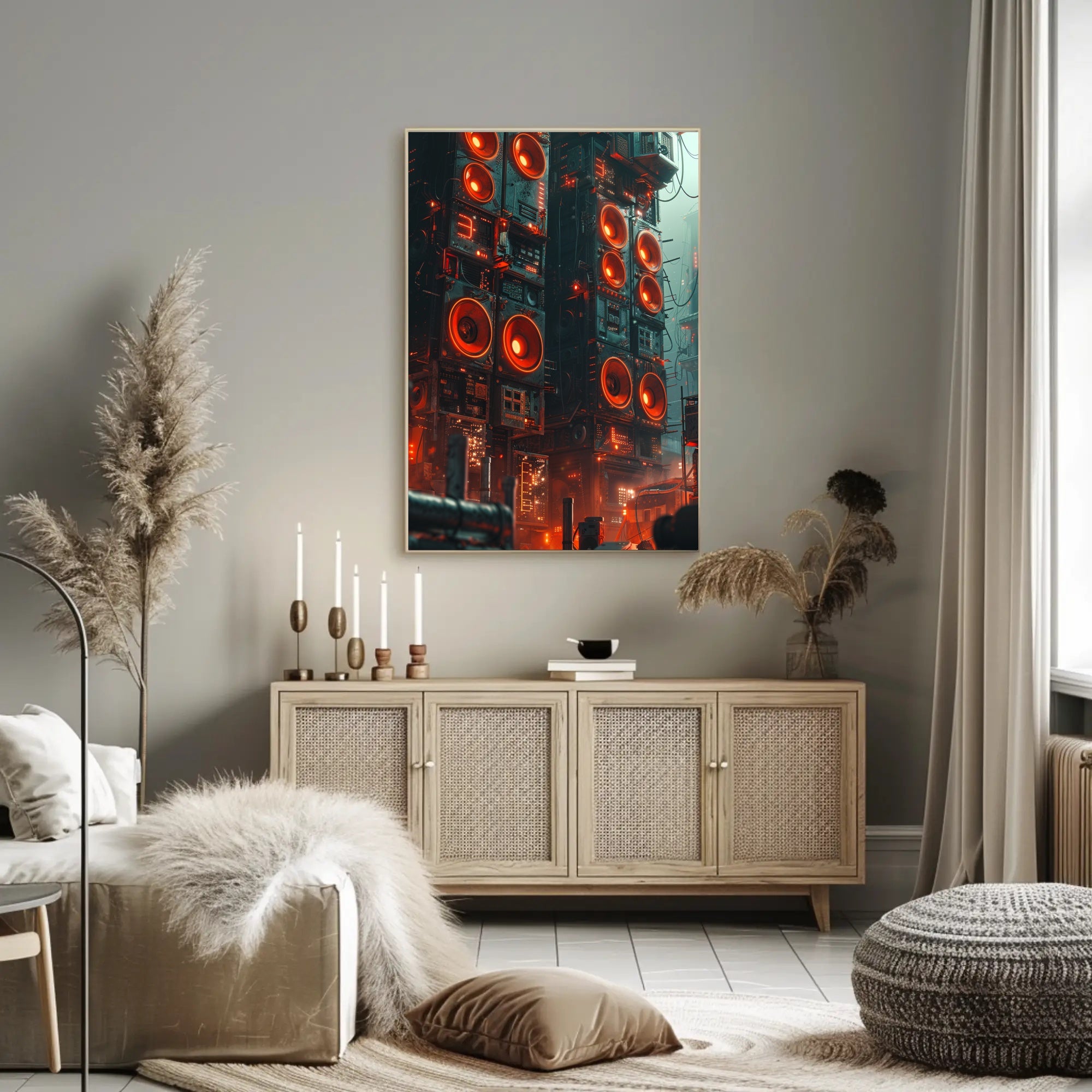 Futuristic Cyberpunk Cityscape Poster: Urban Energy Vibes PosterGoat