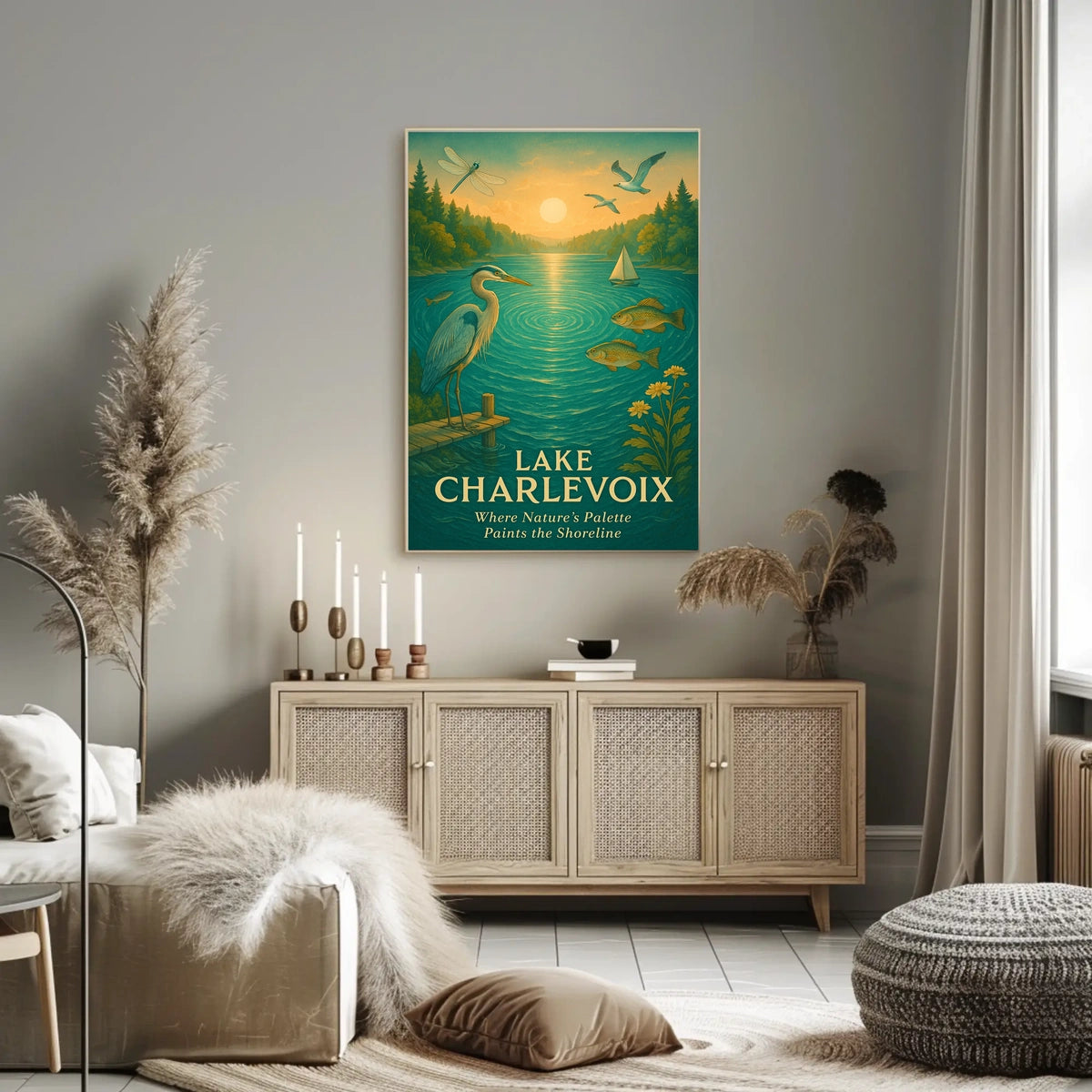 Lake Charlevoix Scenic Beauty Wall Art Travel Poster