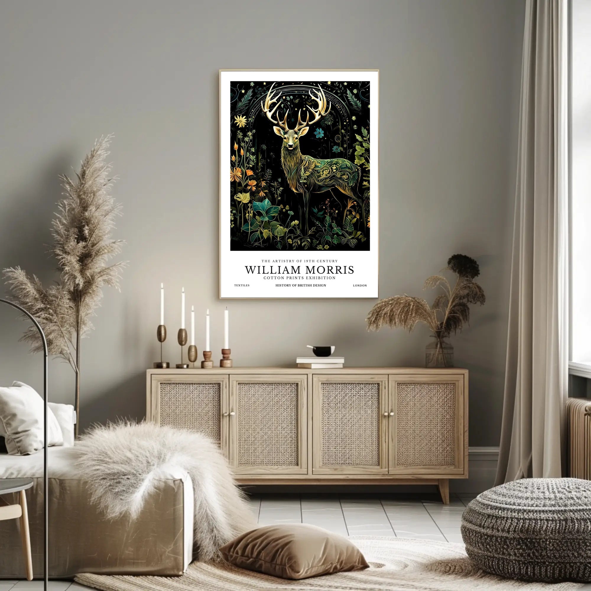Majestic Stag in Nature-inspired Artistic Poster
