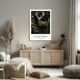 Majestic Stag in Nature-inspired Artistic Poster