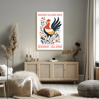 Rhode Island Red Chicken Art Poster Decor