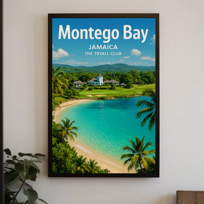 Montego Bay Jamaica Tropical Coastline Resort Poster Poster