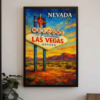 Las Vegas Nevada Vintage Welcome Sign Poster