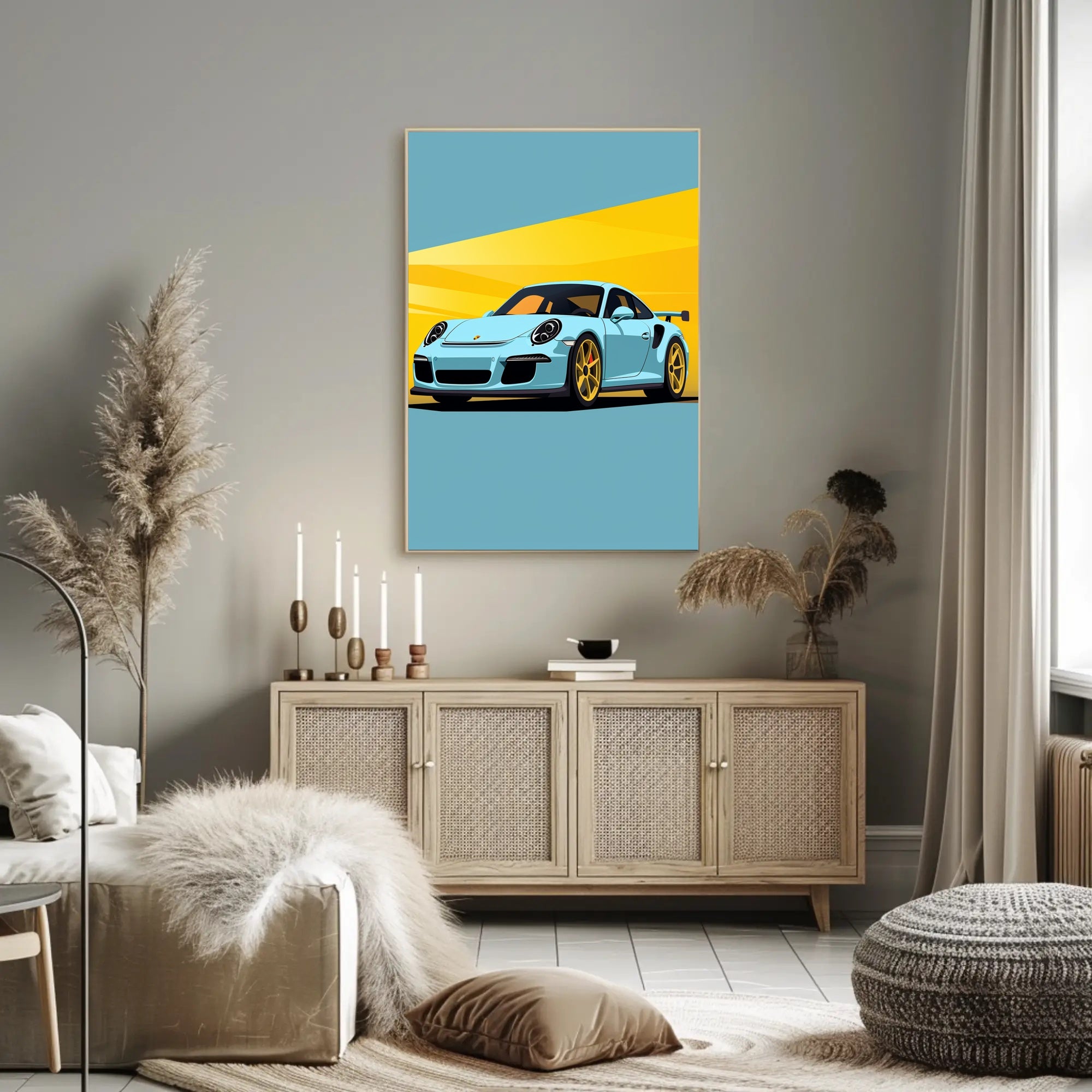 Sleek Speedster Illustration Poster PosterGoat