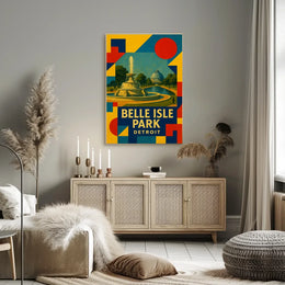 Belle Isle Park Detroit Scenic Art Poster