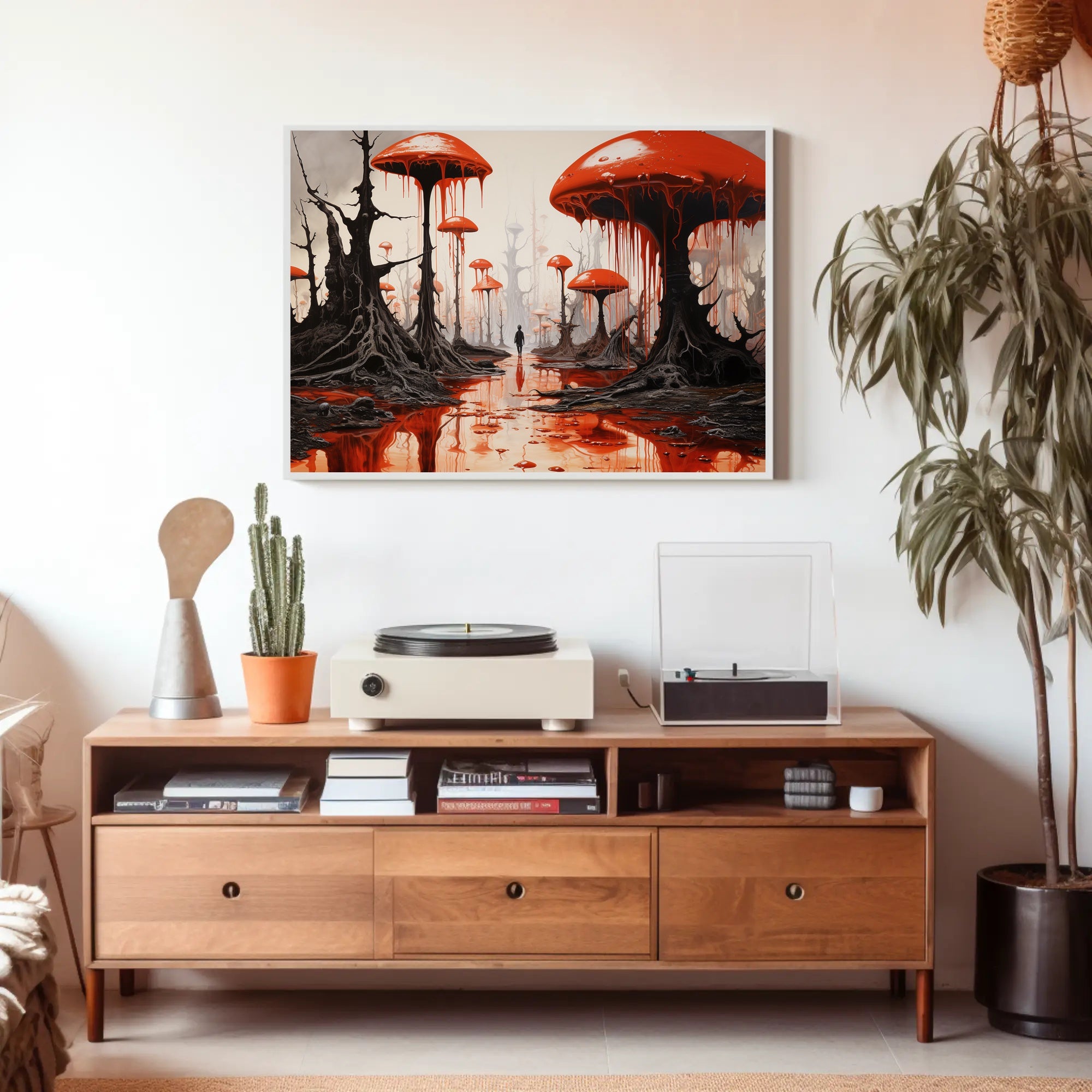 Surreal Mushroom World in Fantasy or Mythology Poster