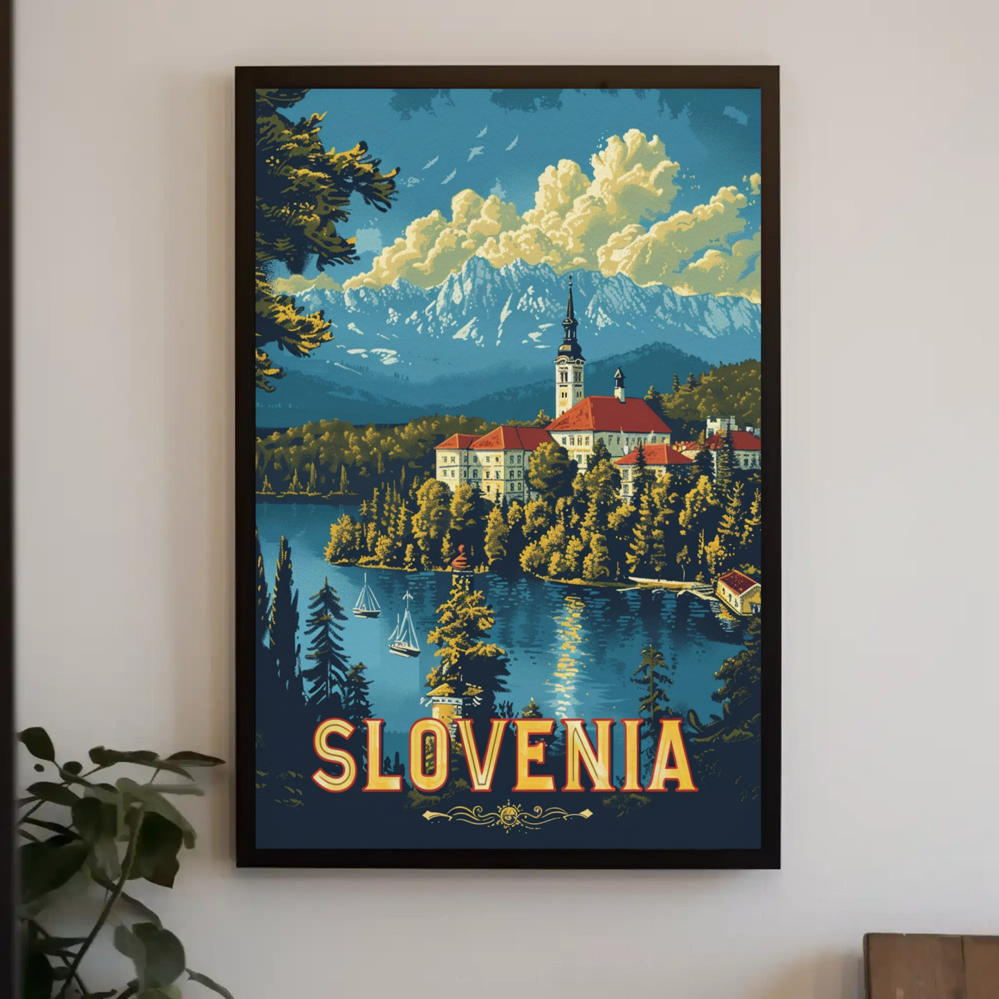 Lake Bled Slovenia Viewpoint Travel Poster