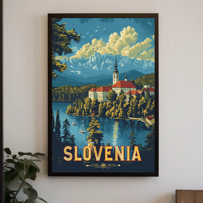 Lake Bled Slovenia Viewpoint Travel Poster