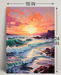 Vibrant Coastal Sunset Poster PosterGoat
