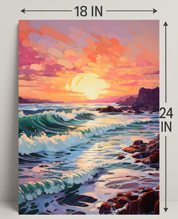 Vibrant Coastal Sunset Poster PosterGoat