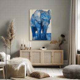 Blue Elephant Modern Poster Wall Art Print