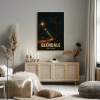Glendale Night Lights Urban Photography Poster