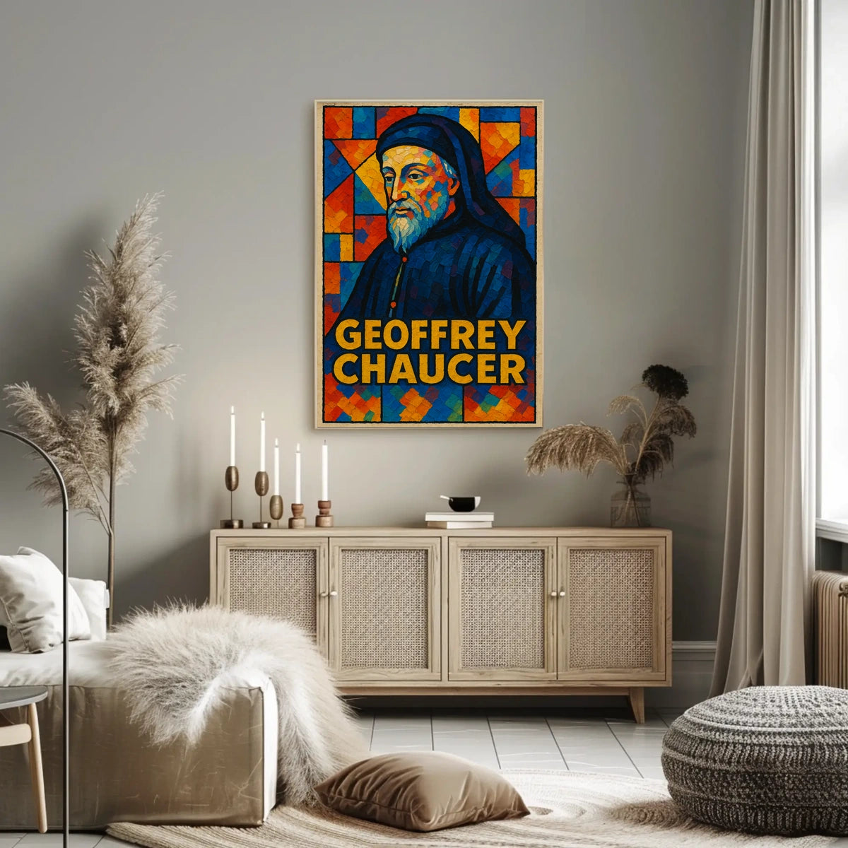 Geoffrey Chaucer Literary Icon Poster