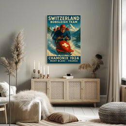 Switzerland Bobsleigh Team Chamonix Poster