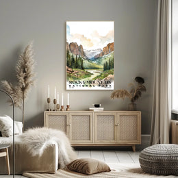 Rocky Mountain Watercolor Wall Art Poster