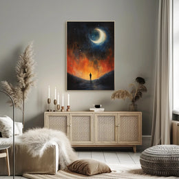 Stargazer's Dream: Surreal Cosmic Night Artistic Poster