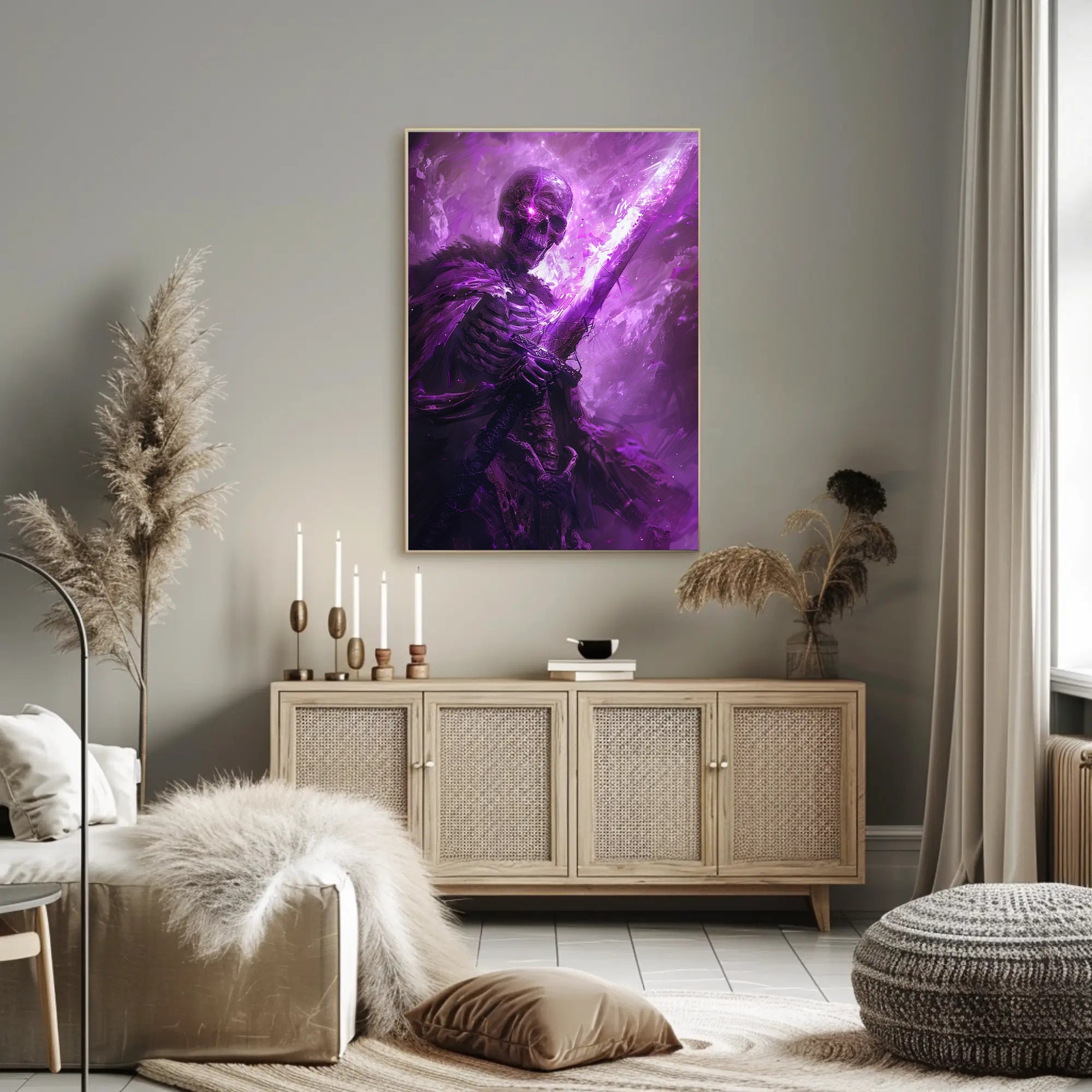 Enchanted Skeleton Warrior Art Print Poster for Home Decor PosterGoat