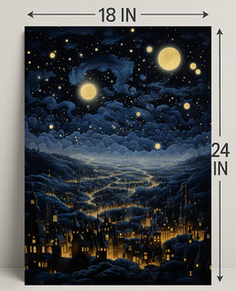 Starry Night Over The City Poster PosterGoat