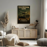 T23 Medium Tank Vintage Military Poster Print