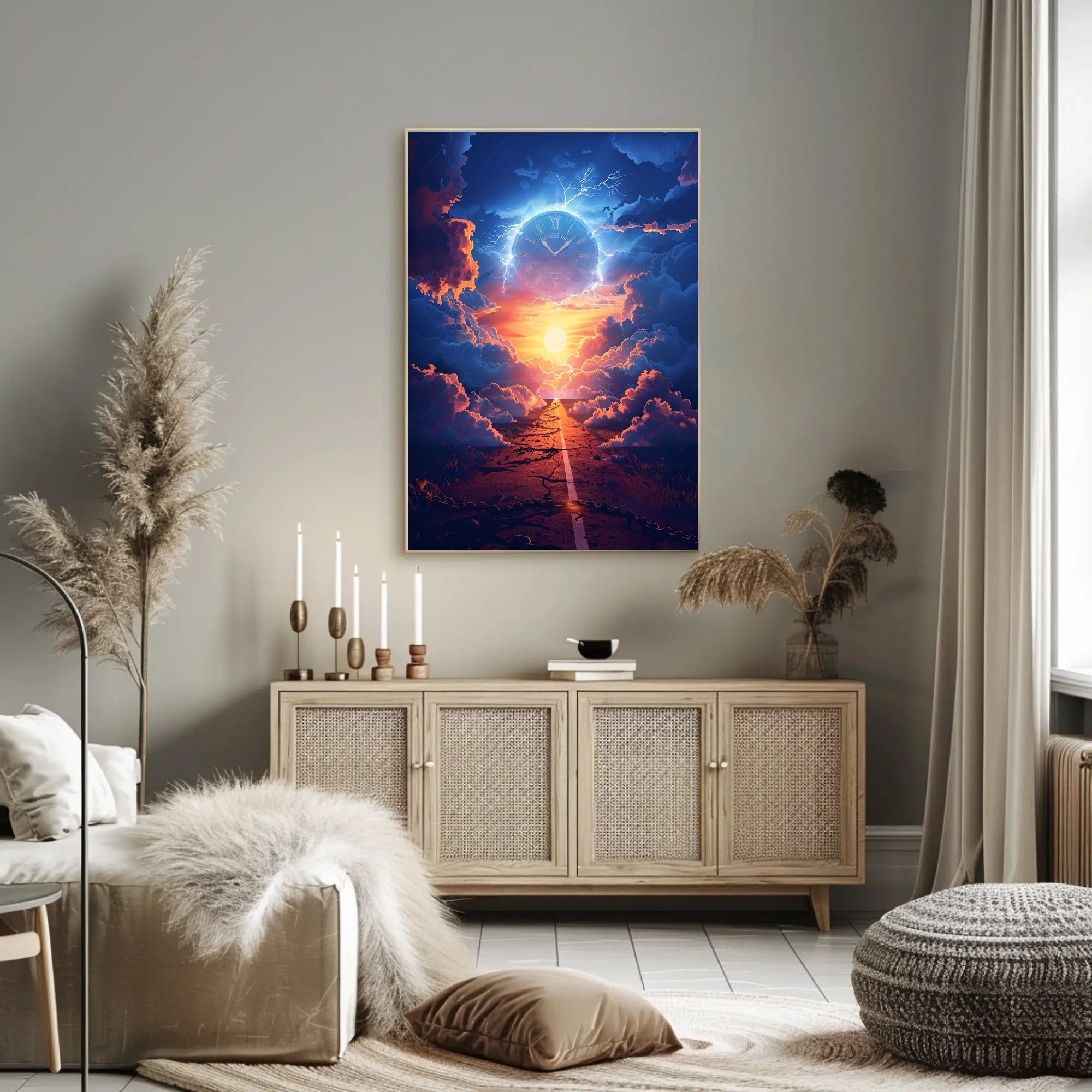 Surreal Time Travel Adventure in Futuristic Sci-Fi Poster PosterGoat