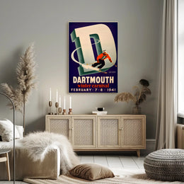 Dartmouth Winter Carnival 1941 Skier Sports Poster PosterGoat